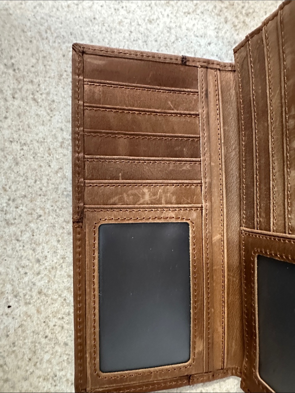 Brown Leather Long Wallet - Picture 3 of 5
